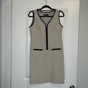 Nine West taupe sleeveless business dress